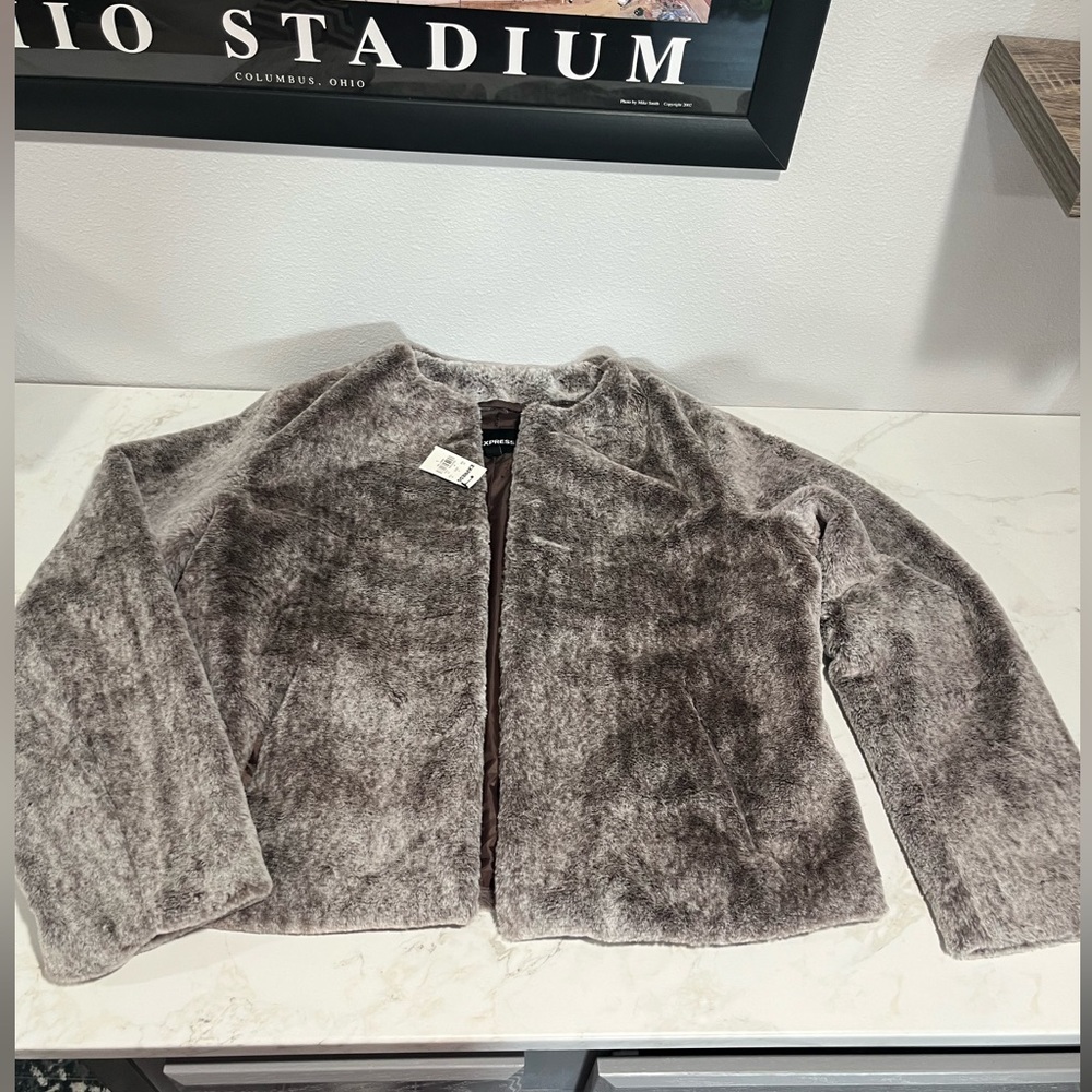 Express Faux Fur Coat. NWT. Womens Large.